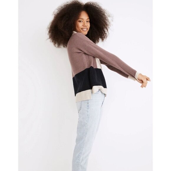 Madewell Glenbrook Half-Zip Pullover Sweater in Colorblock - Picture 2 of 10